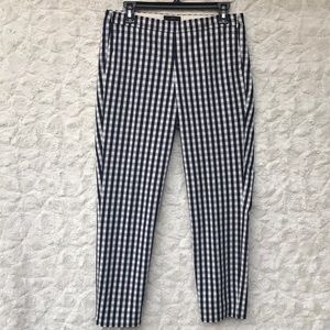 EUC. J. Crew Blue/White Checked MARTIE Fit Pants 6